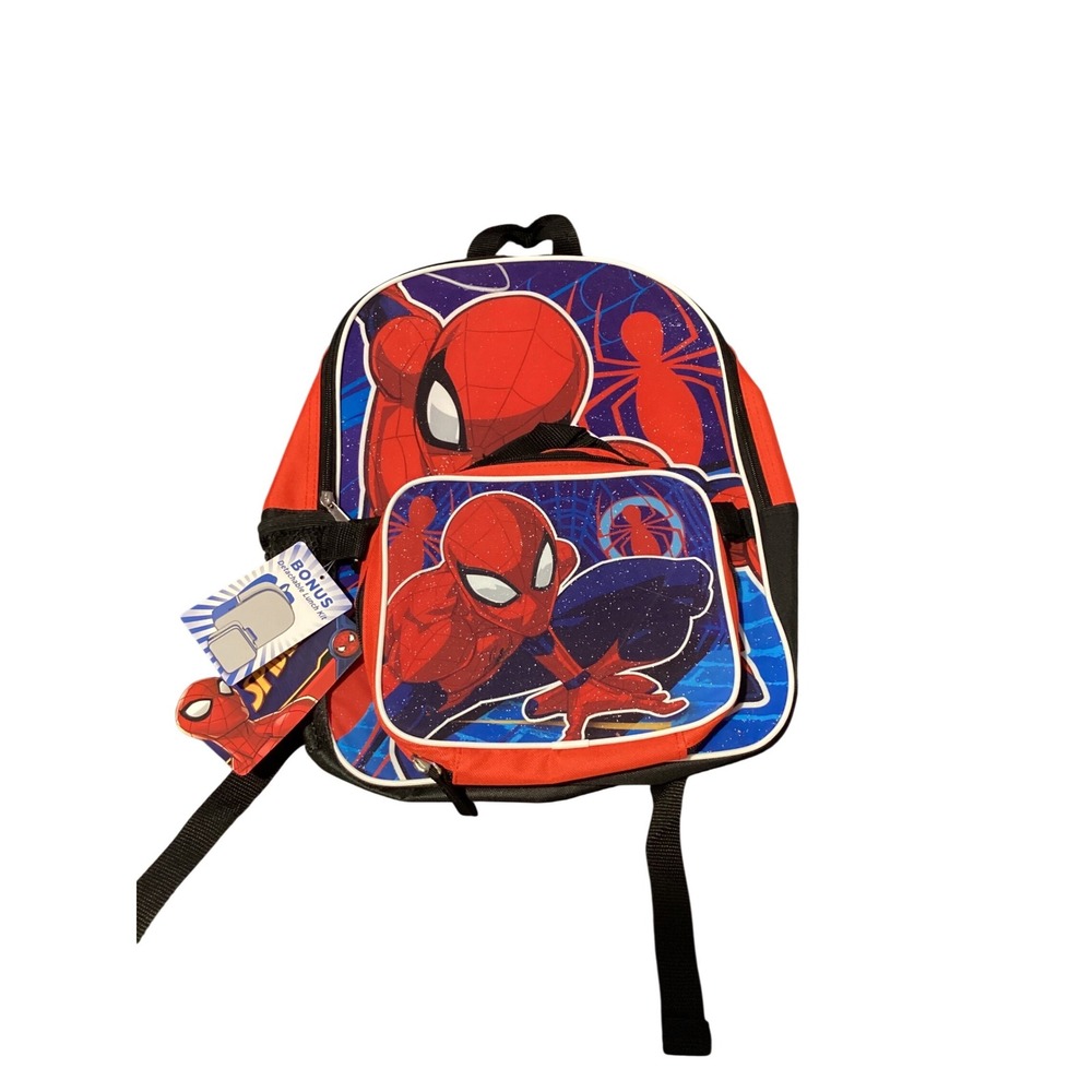 Marvel Spider-Man Backpack with Detachable Lunch Box Set Red Blue SP CFL51ZA NEW